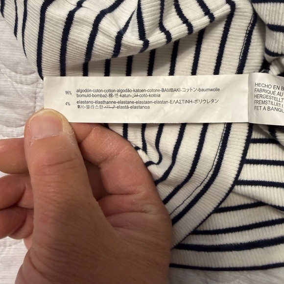 Zara Juniors Ribbed Knit Cotton Blend Black & White Striped Tank Top 13-14 - Picture 5 of 8